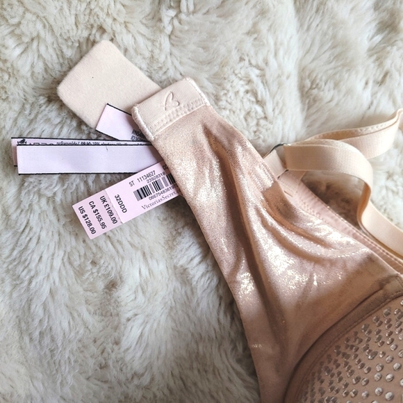 🍒NWT🍒 VS DREAM ANGELS EMBELLISHED NUDE LINED DEMI BRA - Picture 12 of 13